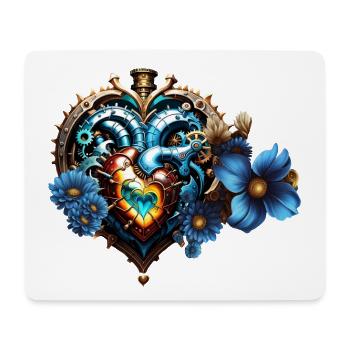 Coeur Steampunk génial - Tapis de souris (format paysage) - blanc - Devant