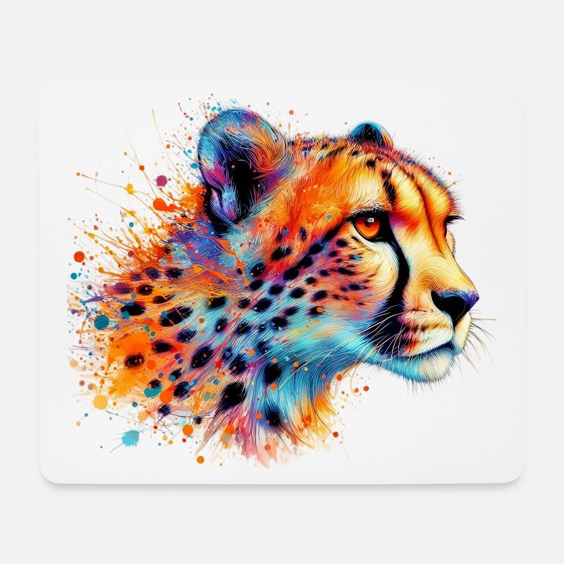 Gepard - Mousepad (Querformat) - Weiß