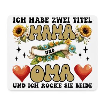 Mama und Oma Blumenherz - Mousepad (Querformat) - Weiß - Vorne