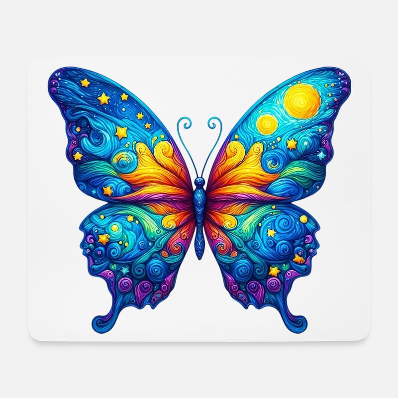 Van Gogh Schmetterling - Mousepad (Querformat) - Weiß