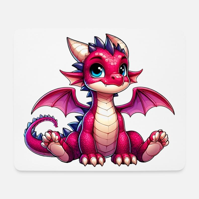 Drache - Mousepad (Querformat) - Weiß