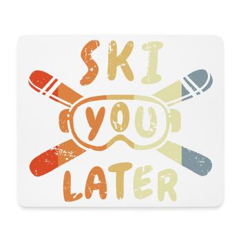 Skifahrer Witz - Mousepad (Querformat) - Weiß - Vorne