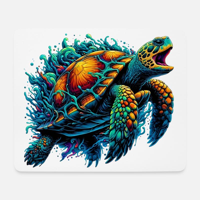 Schildkröte - Mousepad (Querformat) - Weiß