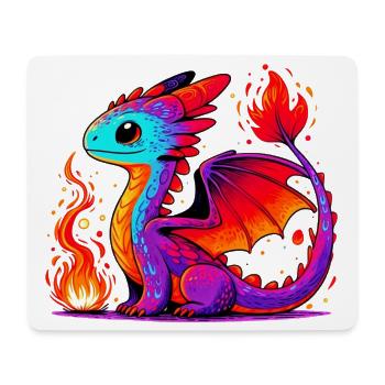Dragon - Tapis de souris (format paysage) - blanc - Devant