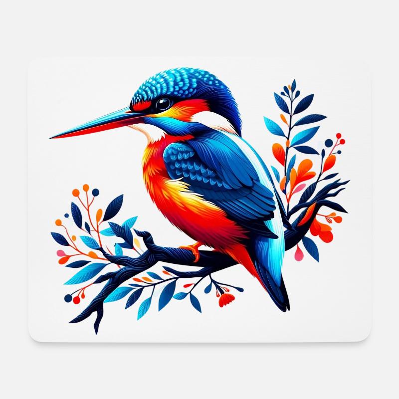 Eisvogel - Mousepad (Querformat) - Weiß