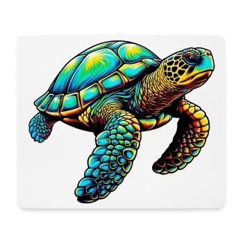 Tortue - Tapis de souris (format paysage) - blanc - Devant