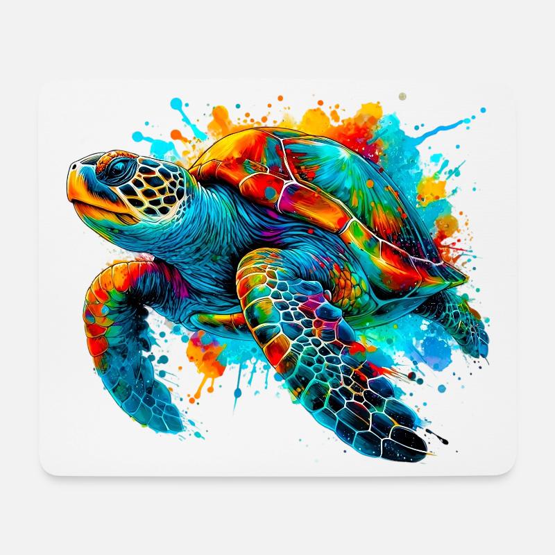 Schildkröte - Mousepad (Querformat) - Weiß