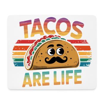 Vintage Tacos sind Leben Illustration - Mousepad (Querformat) - Weiß - Vorne
