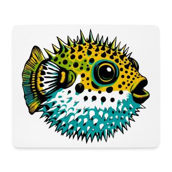 Kugelfisch - Mousepad (Querformat) - Weiß - Vorne