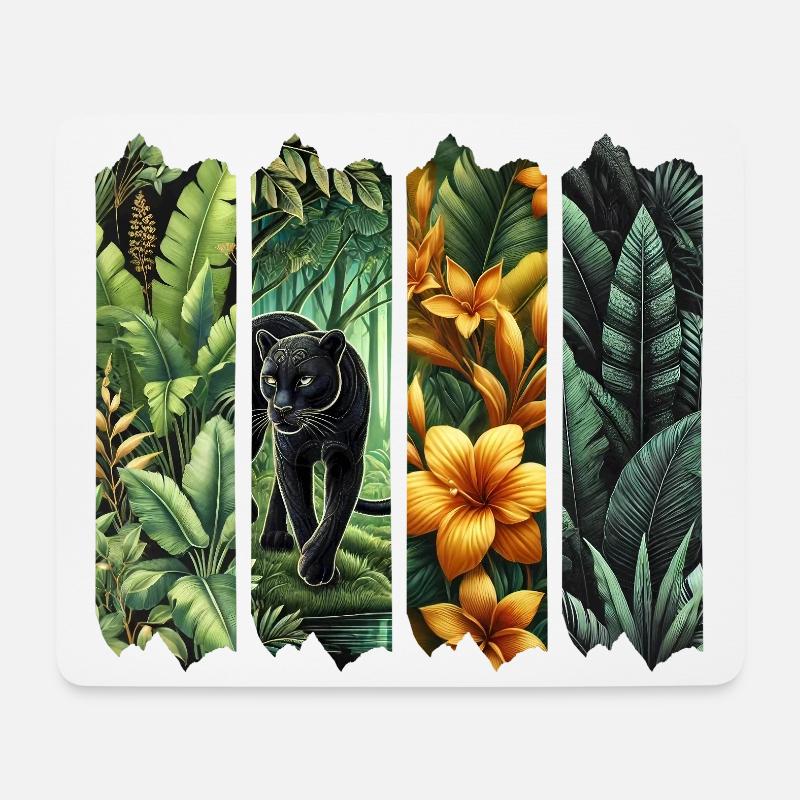 Dschungel-Geheimnisse: Der schwarze Panther - Mousepad (Querformat) - Weiß