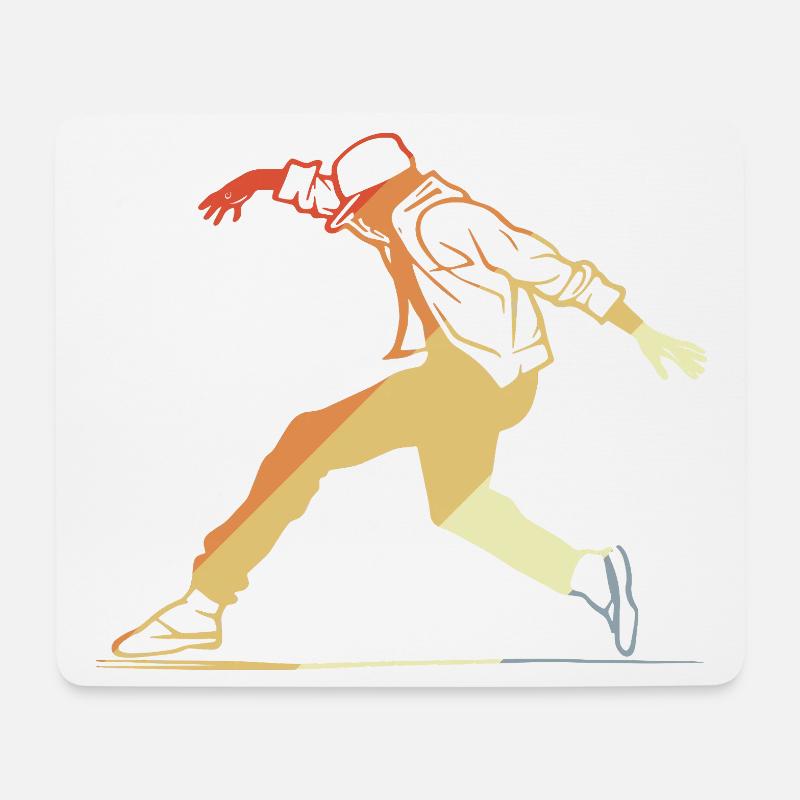 Retro Breakdancing - Mousepad (Querformat) - Weiß
