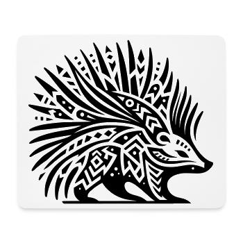Porc-épic tribal - Tapis de souris (format paysage) - blanc - Devant