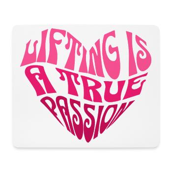 Coeur avec dicton inspirant en rose - Tapis de souris (format paysage) - blanc - Devant