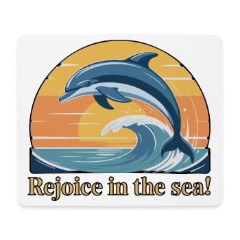 Dolphins Leaping at Sunset Design - Mouse Pad (horizontal) - white - Front