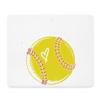 Softball illustration with heart - Mouse Pad (horizontal) - white - Front
