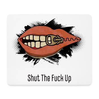 Shut The F*** Up - Pop Art Lèvres zippées - Tapis de souris (format paysage) - blanc - Devant