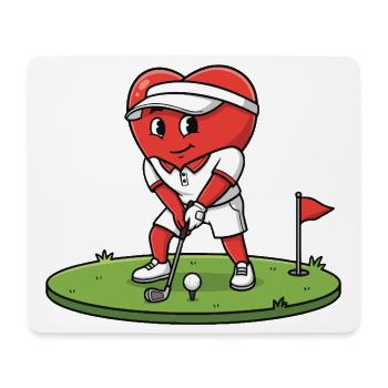 Herz Golfer Karikatur spielt auf Grün - Mousepad (Querformat) - Weiß - Vorne