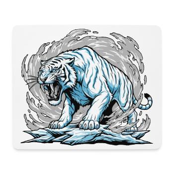 Der gefrorene Tiger im Golf - Mousepad (Querformat) - Weiß - Vorne