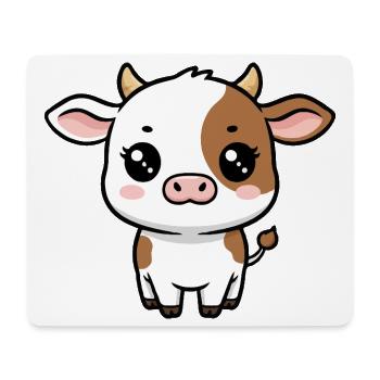 Little Cute Cow Kawaii - Mouse Pad (horizontal) - white - Front