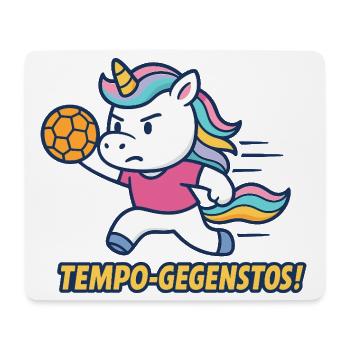 Vitesse, Contre-Coup de pied, Licorne, Handball, Attaque - Tapis de souris (format paysage) - blanc - Devant