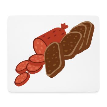 Salami Brot Cartoon - Mousepad (Querformat) - Weiß - Vorne