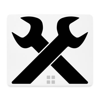 Haus & Handwerk Logo – Schraubenschlüssel gekreuzt - Mousepad (Querformat) - Weiß - Vorne
