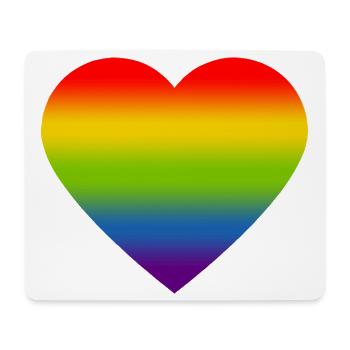 Rainbow_heart - Mousepad (Querformat) - Weiß - Vorne