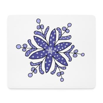 blaue_Schneeflocke - Mousepad (Querformat) - Weiß - Vorne