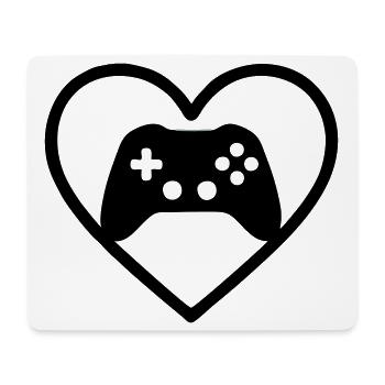 Gaming Heart – Gamer Style Controller - Mouse Pad (horizontal) - white - Front
