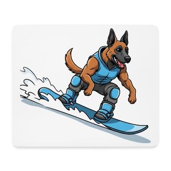 Vague de berger allemand Surfer - Tapis de souris (format paysage) - blanc - Devant