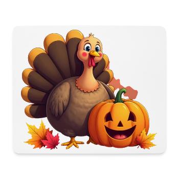 Thanksgiving Lustiger Thanksgiving Truthahn - Mousepad (Querformat) - Weiß - Vorne