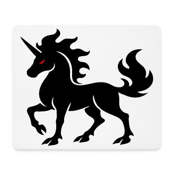 Licorne Ombre avec Art Sombre Fantastique Œil Rouge - Tapis de souris (format paysage) - blanc - Devant