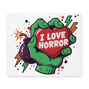 HorrorHeart dans la main de zombie - Tapis de souris (format paysage) - blanc - Devant