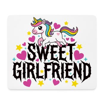 Freundin, Einhorn-Valentinstags-Paar - Mousepad (Querformat) - Weiß - Vorne