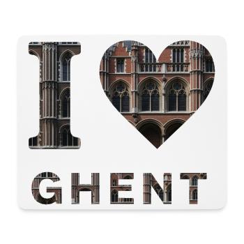 J’adore Gand – Design architectural gothique - Tapis de souris (format paysage) - blanc - Devant