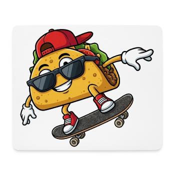 Slogan cool du skateboarder taco - Tapis de souris (format paysage) - blanc - Devant
