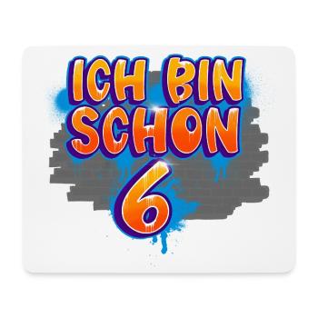 6. Geburtstag Graffiti - Mousepad (Querformat) - Weiß - Vorne