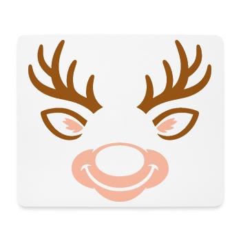 Hirsch | Big Face Kostüm Karneval Verkleidung - Mousepad (Querformat) - Weiß - Vorne