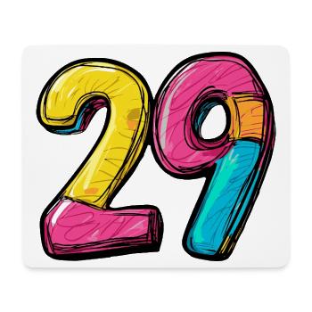 29 Zahl Bunt - Mousepad (Querformat) - Weiß - Vorne