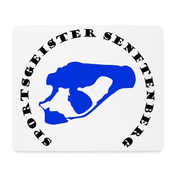 Logo Sportsgeister Senftenberg mit See Silhouette - Mousepad (Querformat) - Weiß - Vorne