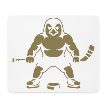 Eishockey Pinguin Silhouette minimalistisch stark - Mousepad (Querformat) - Weiß - Vorne