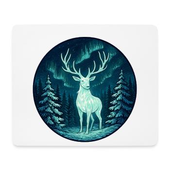 Nordlicht Elch im Wald - Mousepad (Querformat) - Weiß - Vorne