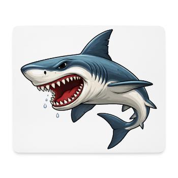 Hai Cartoon Lustig Kinder Ozean Tier Motiv  - Mousepad (Querformat) - Weiß - Vorne