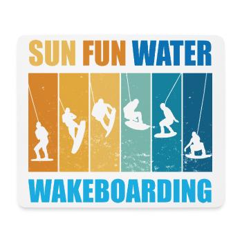 Sun, Fun, Water, Wakeboarding - Mouse Pad (horizontal) - white - Front