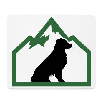 Hund Berge Outdoor Wappen - Mousepad (Querformat) - Weiß - Vorne