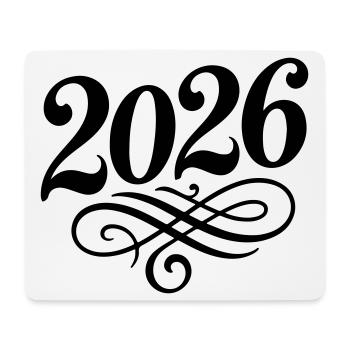 2026 Jahr - Mousepad (Querformat) - Weiß - Vorne
