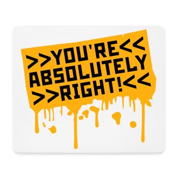 You're Absolutely Right Lustig Sarkastisch KI Logo - Mousepad (Querformat) - Weiß - Vorne