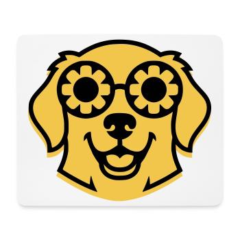 Cool Retriever Glasses Hippie Dog - Mouse Pad (horizontal) - white - Front