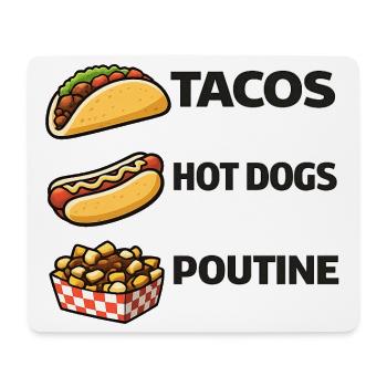 Tacos Hot Dog Poutine - Tapis de souris (format paysage) - blanc - Devant