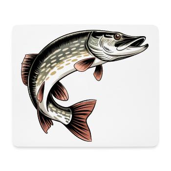 Brochet prédateur - Tapis de souris (format paysage) - blanc - Devant